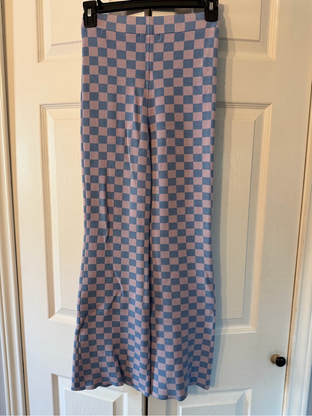 Urban Outfitters Checkerboard Knit pant - Blue & Light Pink